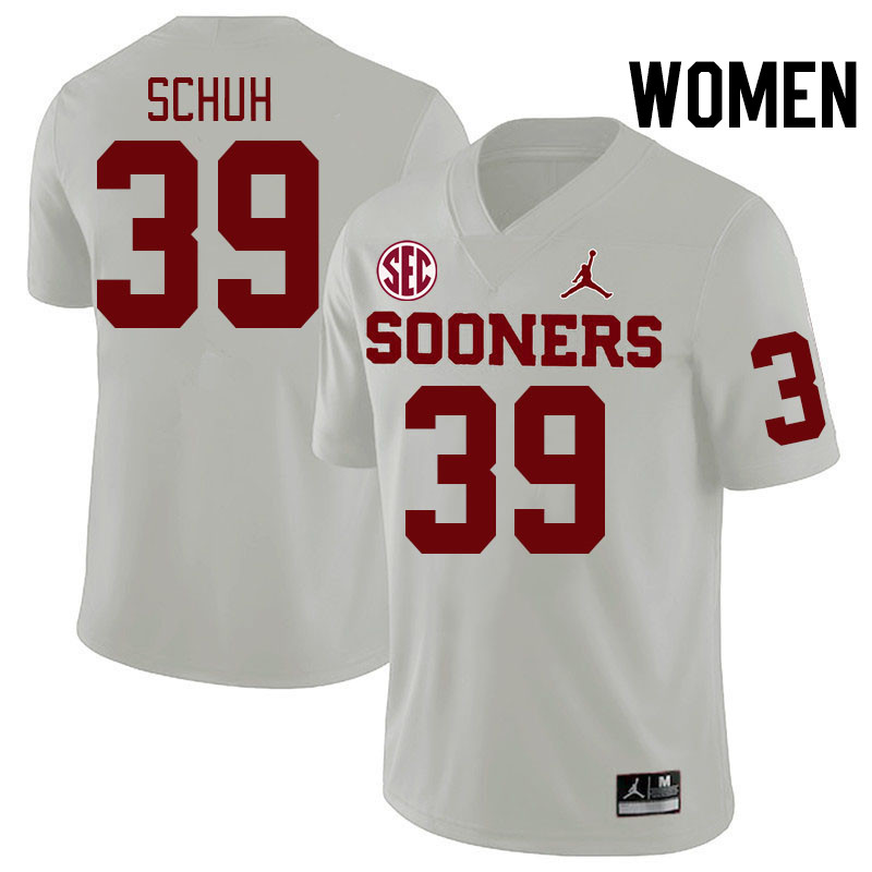 Women #39 Peter Schuh Oklahoma Sooners 2024 SEC Conference College Football Jerseys-White